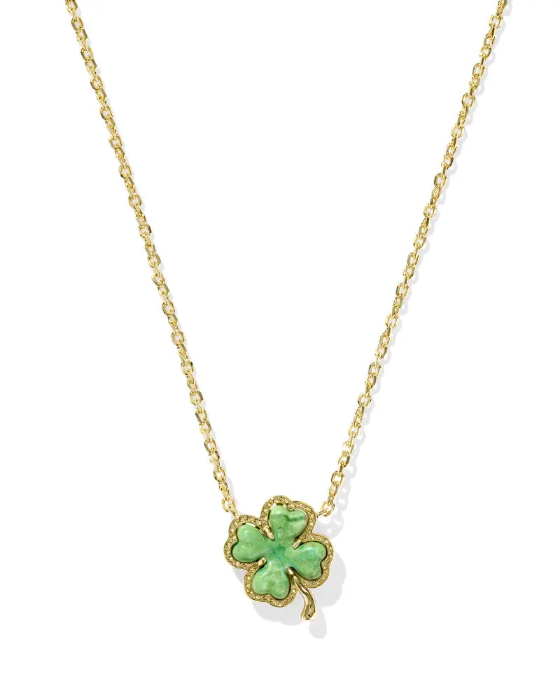 CLOVER SHORT PENDANT GOLD NECKLACE