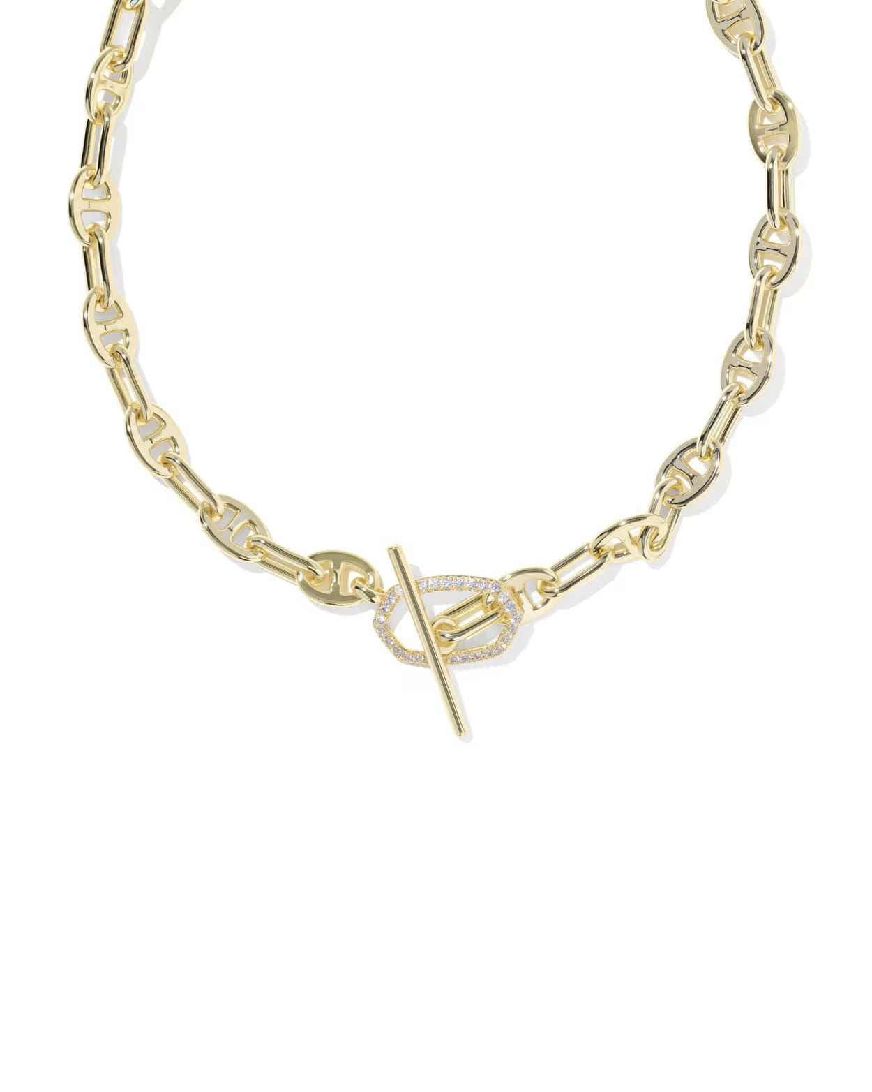 ELISA TOGGLE GOLD LINK AND CHAIN NECKLACE