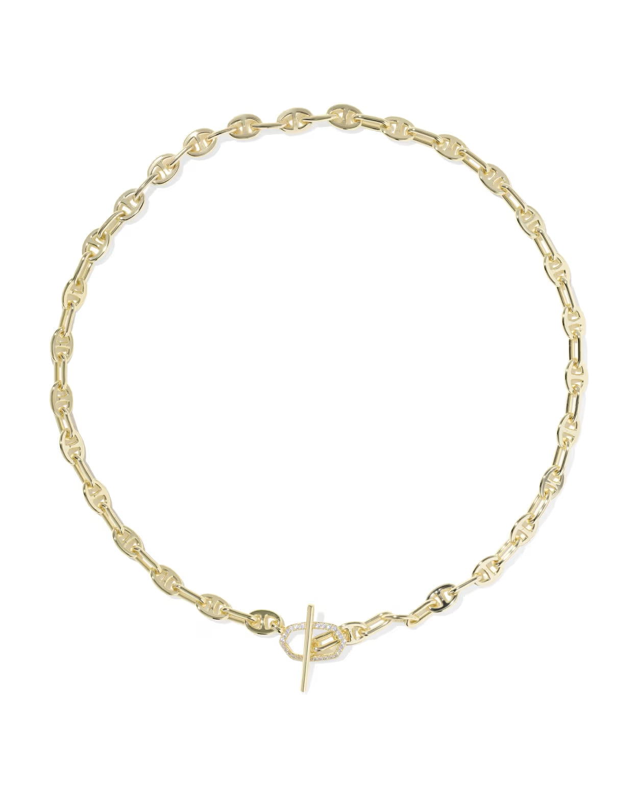 ELISA TOGGLE GOLD LINK AND CHAIN NECKLACE