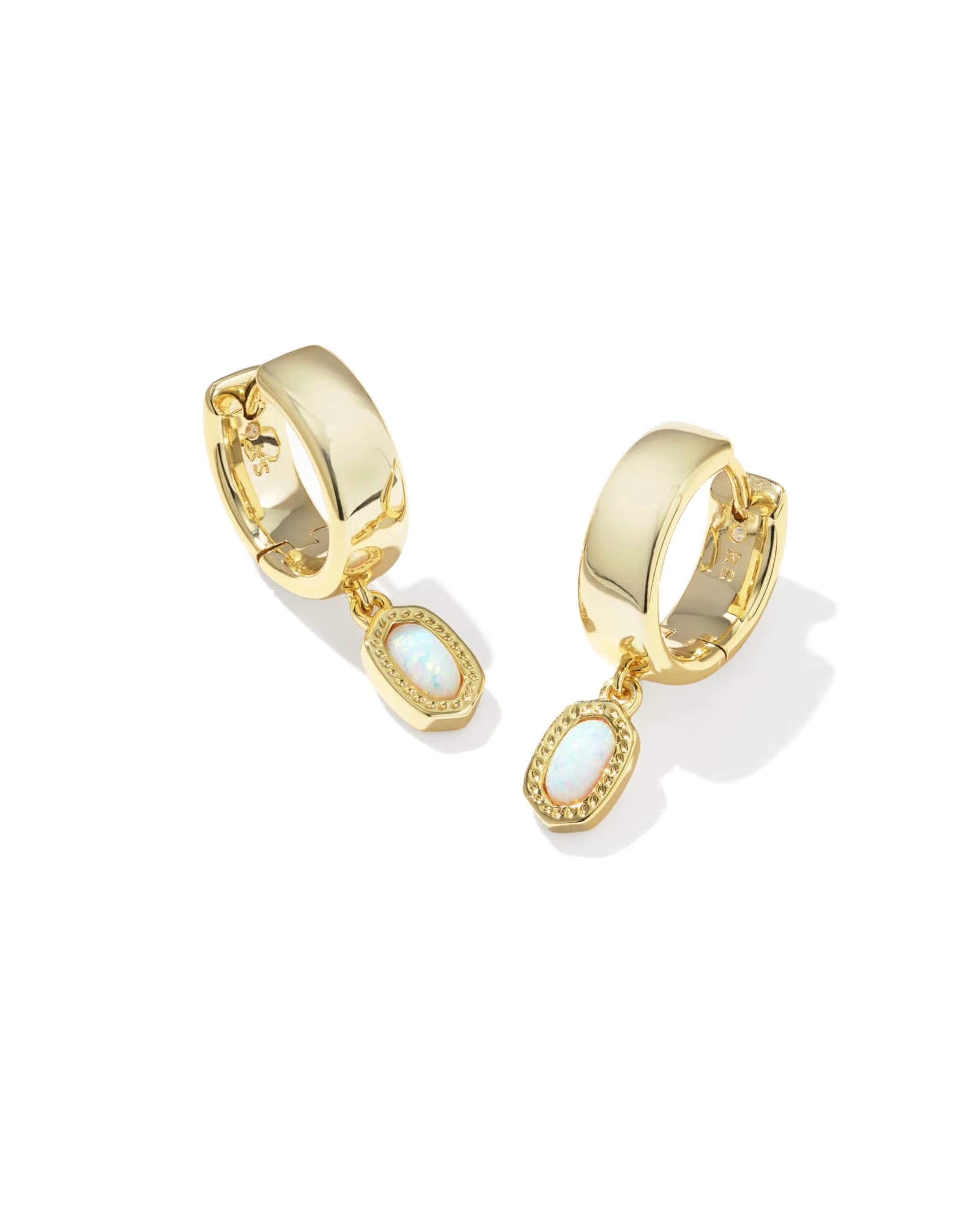 MINI ELLIE GOLD WIDE HUGGIE EARRINGS