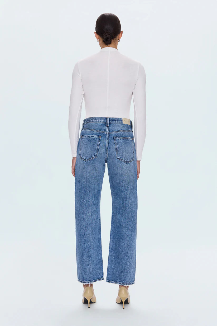 LEXI MID RISE BOWED STRAIGHT JEANS