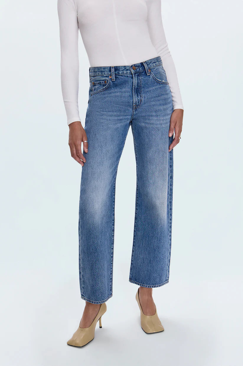 LEXI MID RISE BOWED STRAIGHT JEANS