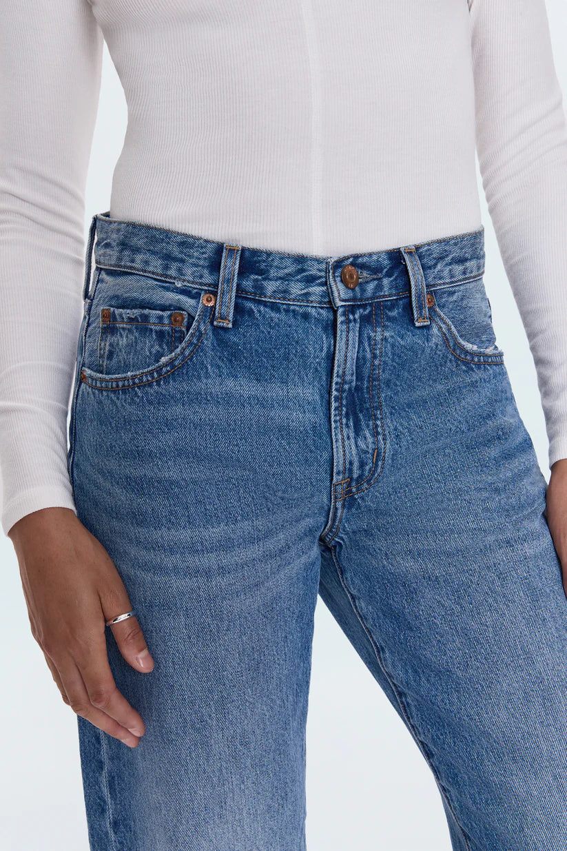 LEXI MID RISE BOWED STRAIGHT JEANS