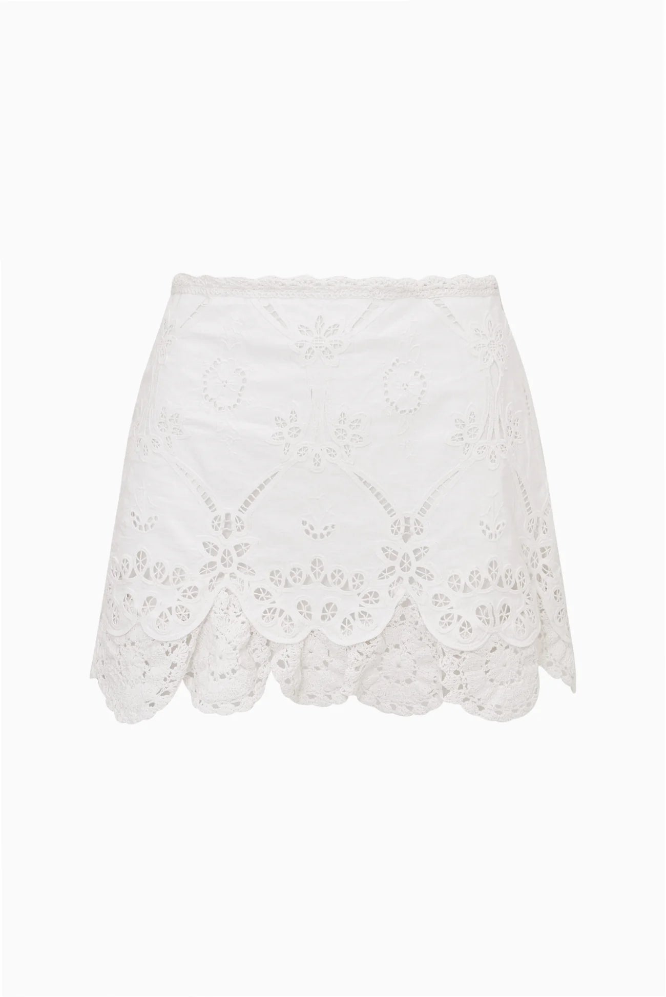 LIRIEL EYELET EMBROIDERED MINI SKIRT