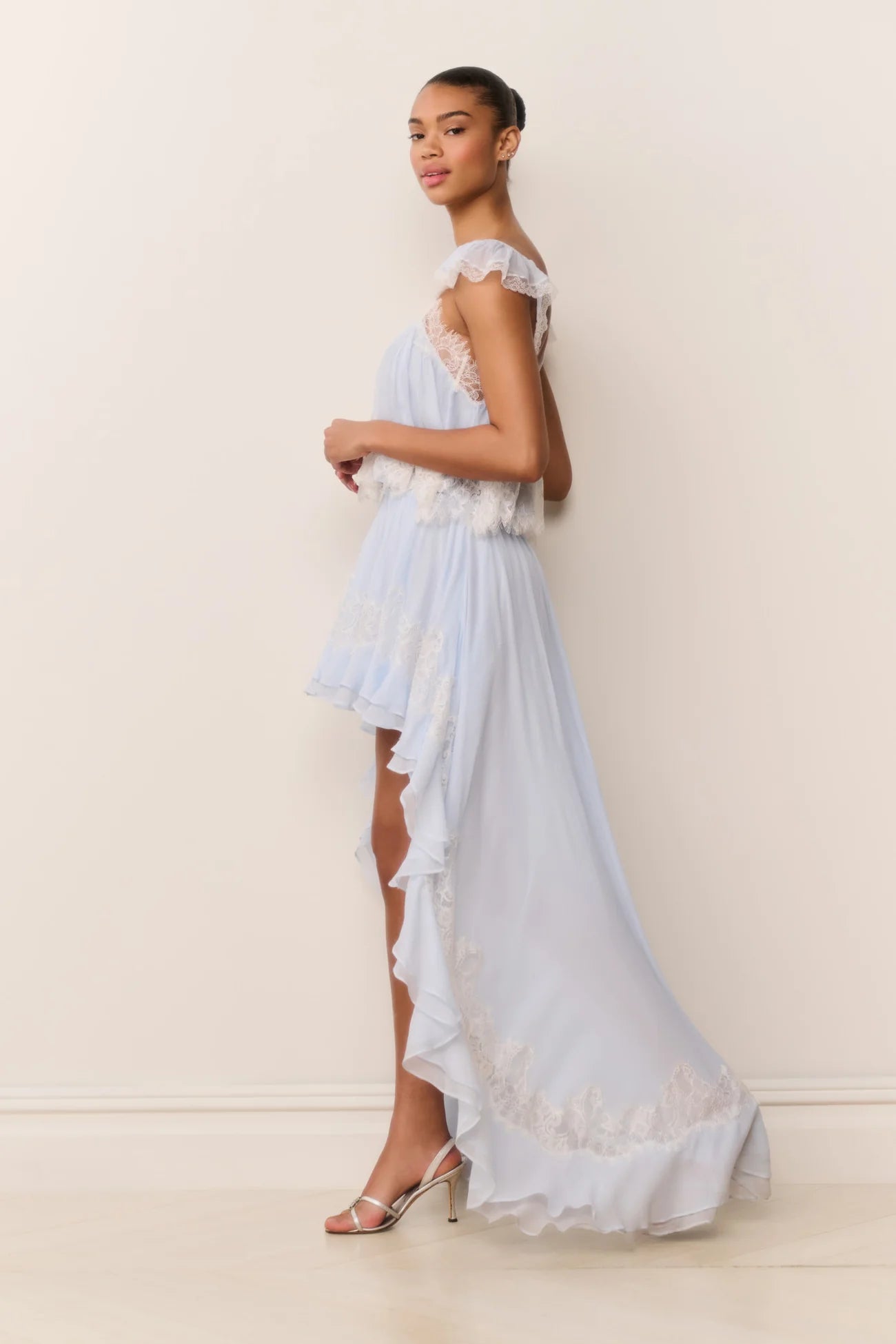 LOVA SILK CHIFFON LACE TOP