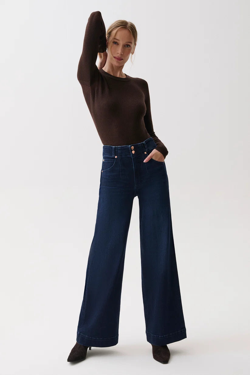 Lana High Rise Double Button Jeans