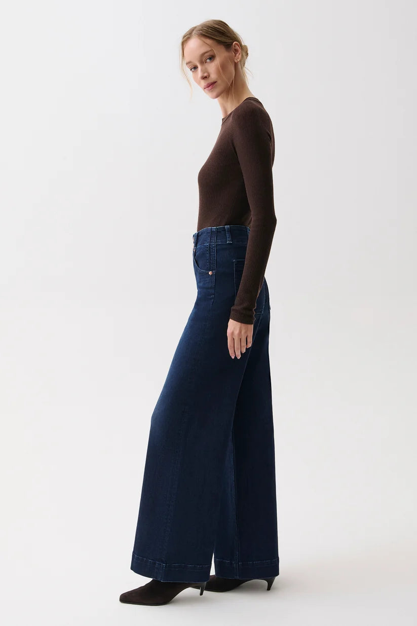 Lana High Rise Double Button Jeans