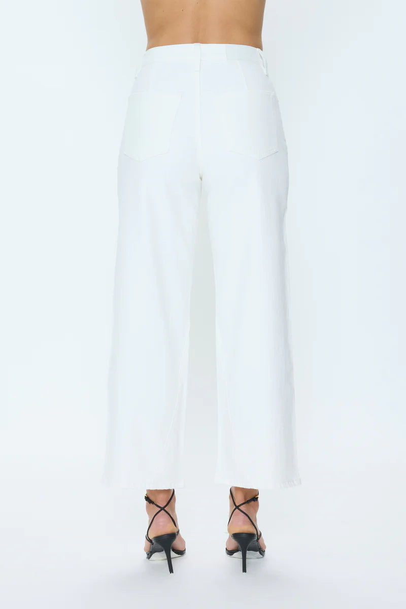 KYRA BOWED ANKLE JEANS in antique white