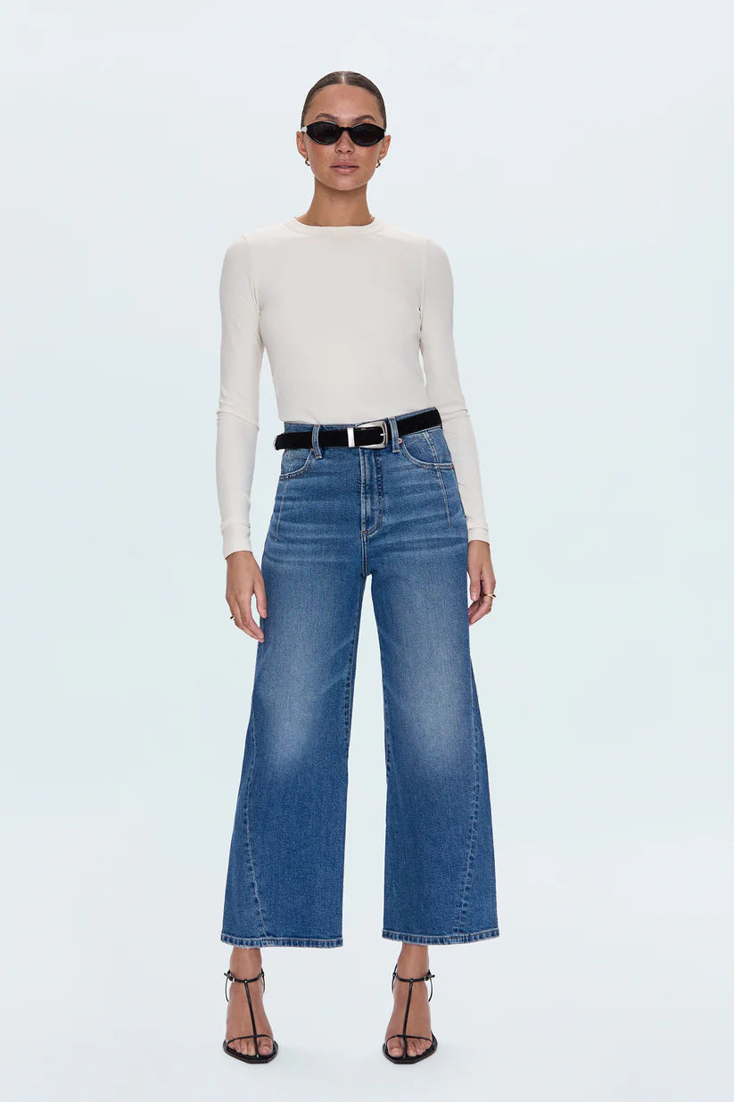 KYRA HIGH RISE BOWED ANKLE JEANS in soho