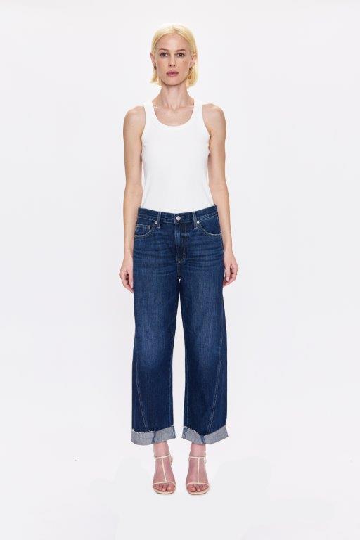 KACEY MID RISE CUFFED BOYFRIEND JEANS in cultivate