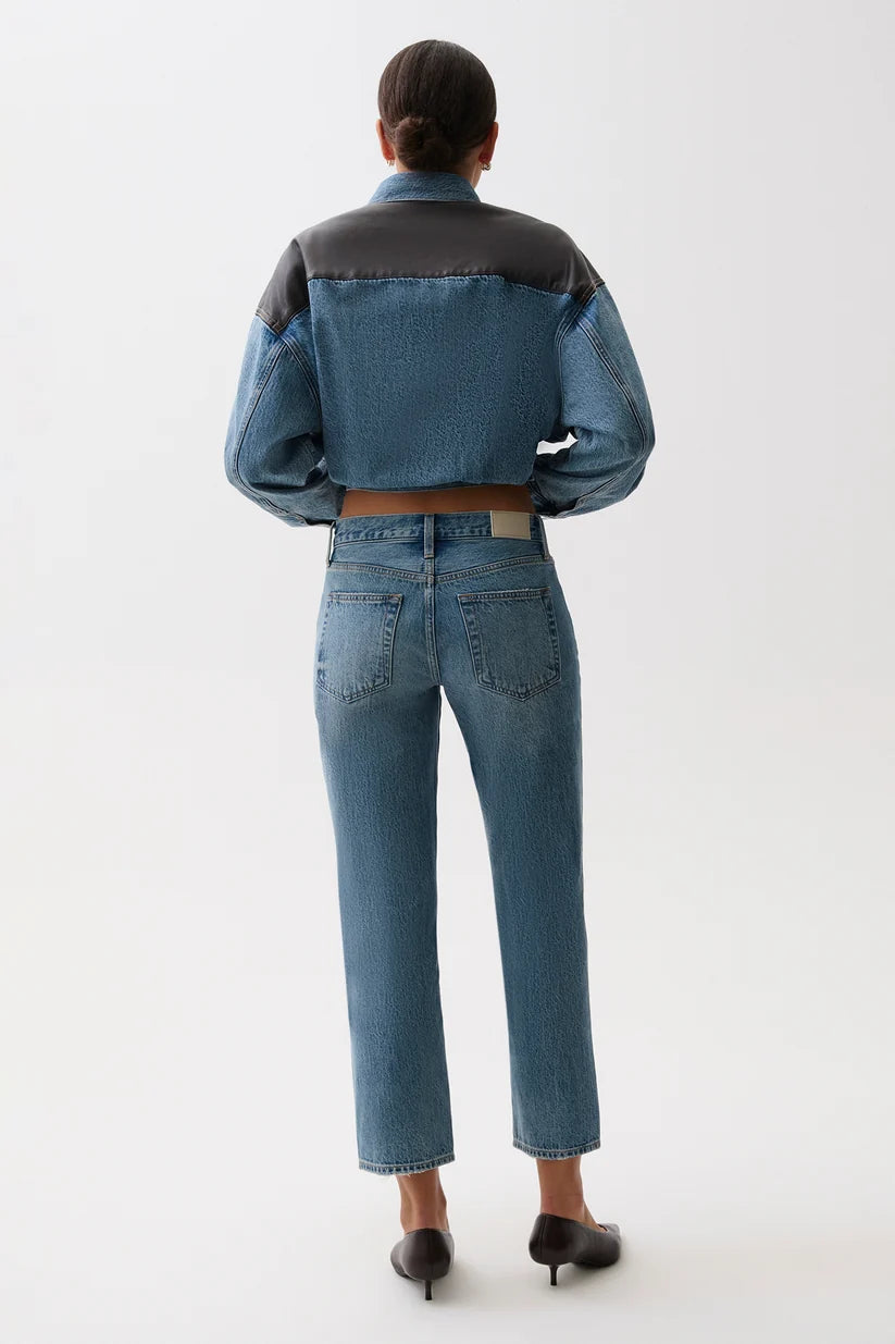 Issa Mid Rise Relaxed Ankle Straight Jeans