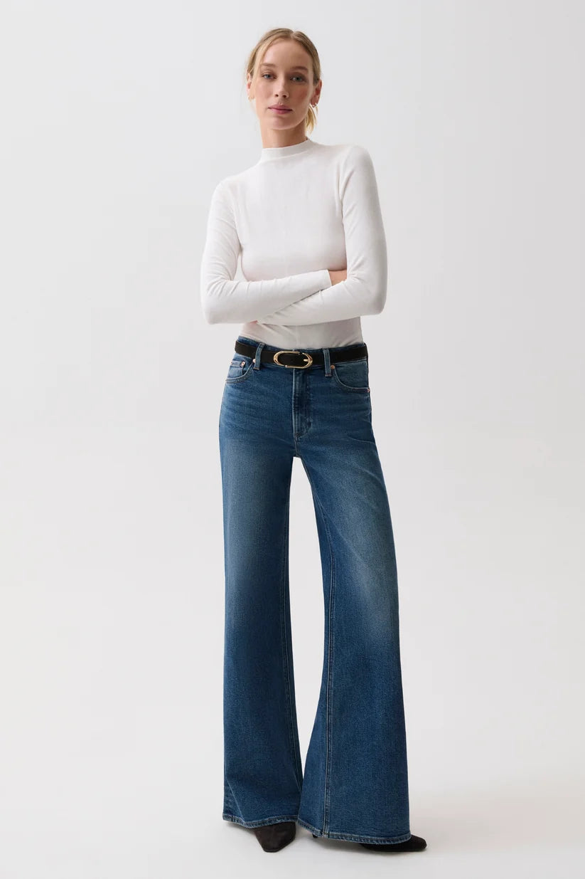 Vivian Mid Rise Wide Leg Jeans