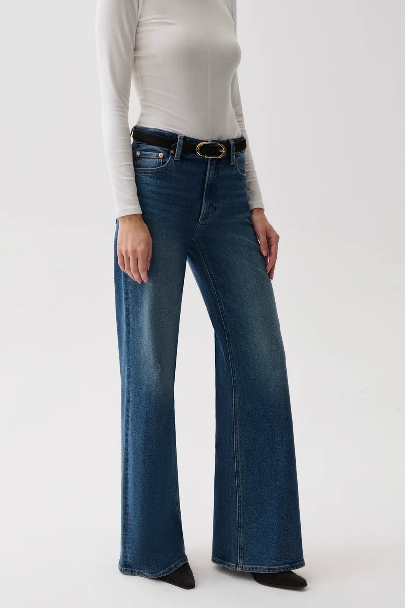 Vivian Mid Rise Wide Leg Jeans