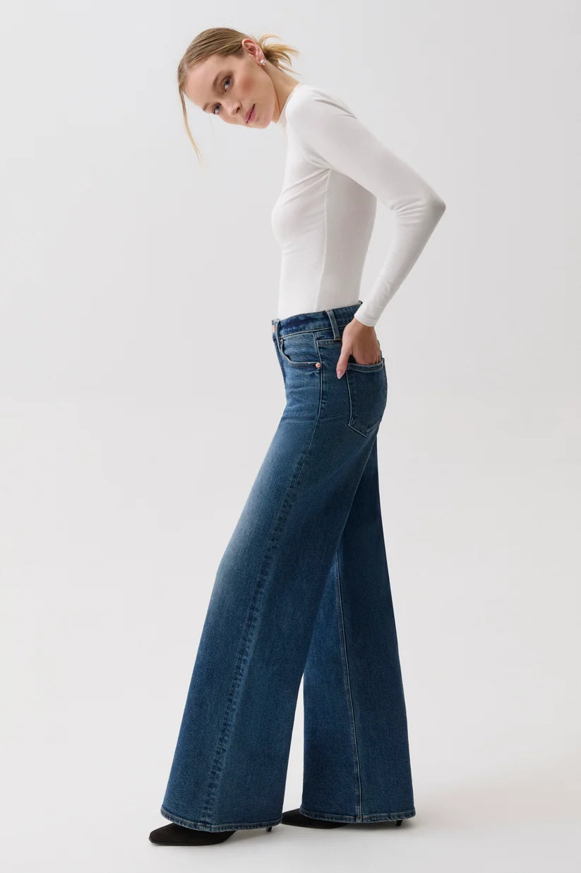 Vivian Mid Rise Wide Leg Jeans