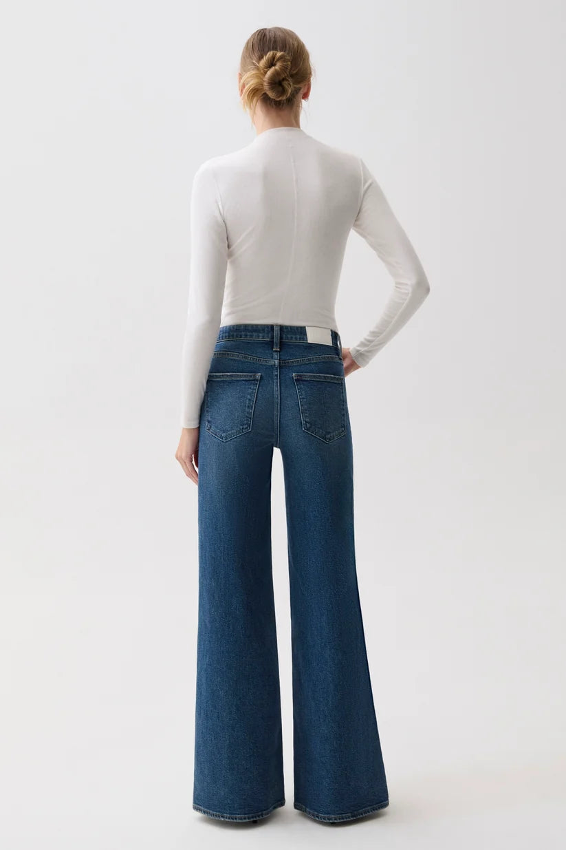 Vivian Mid Rise Wide Leg Jeans