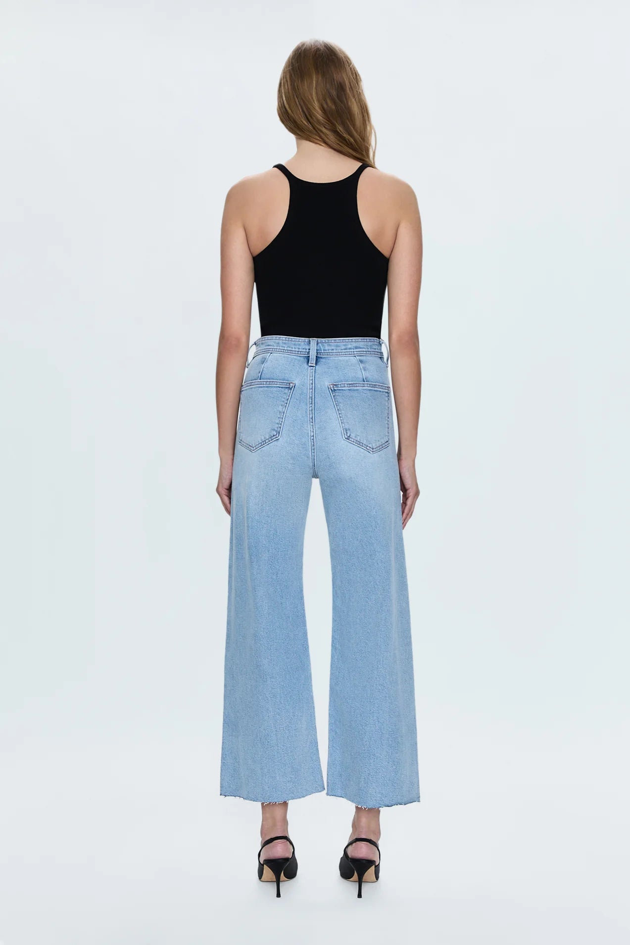 PENNY CROP HIGH RISE WIDE LEG JEANS in collective wash