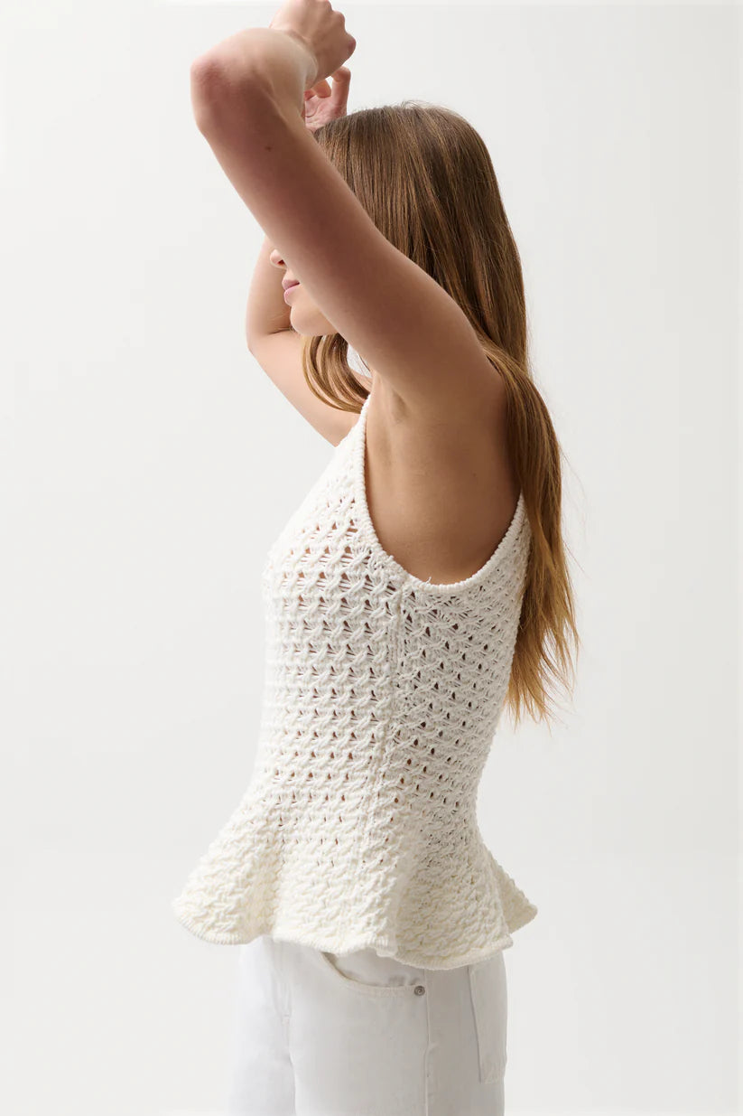 ANNA PEPLUM SWEATER TANK