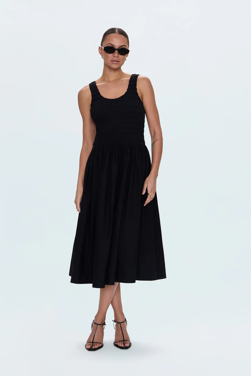 ALESSIA SMOCKED DROP WAIST DRESS