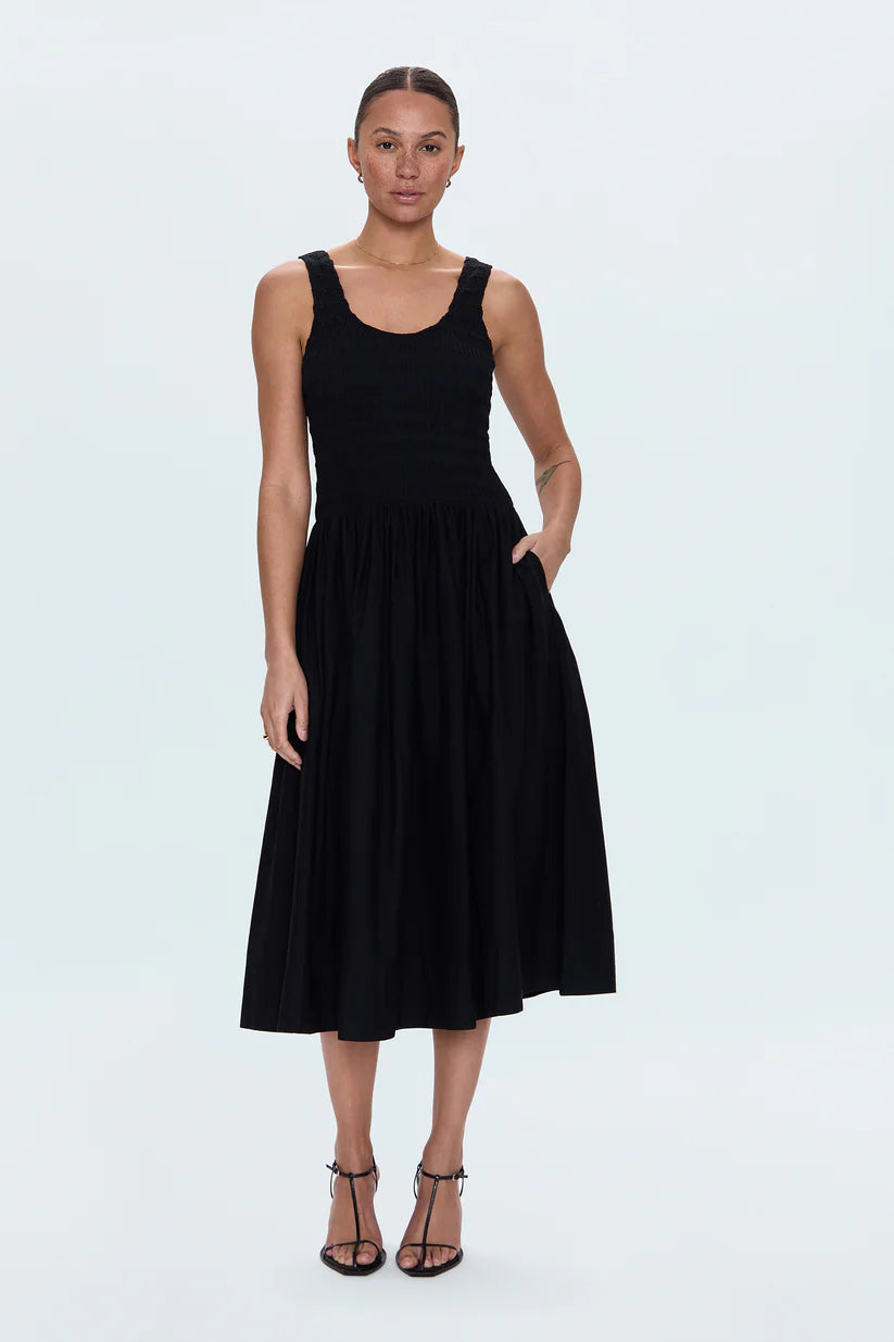 ALESSIA SMOCKED DROP WAIST DRESS