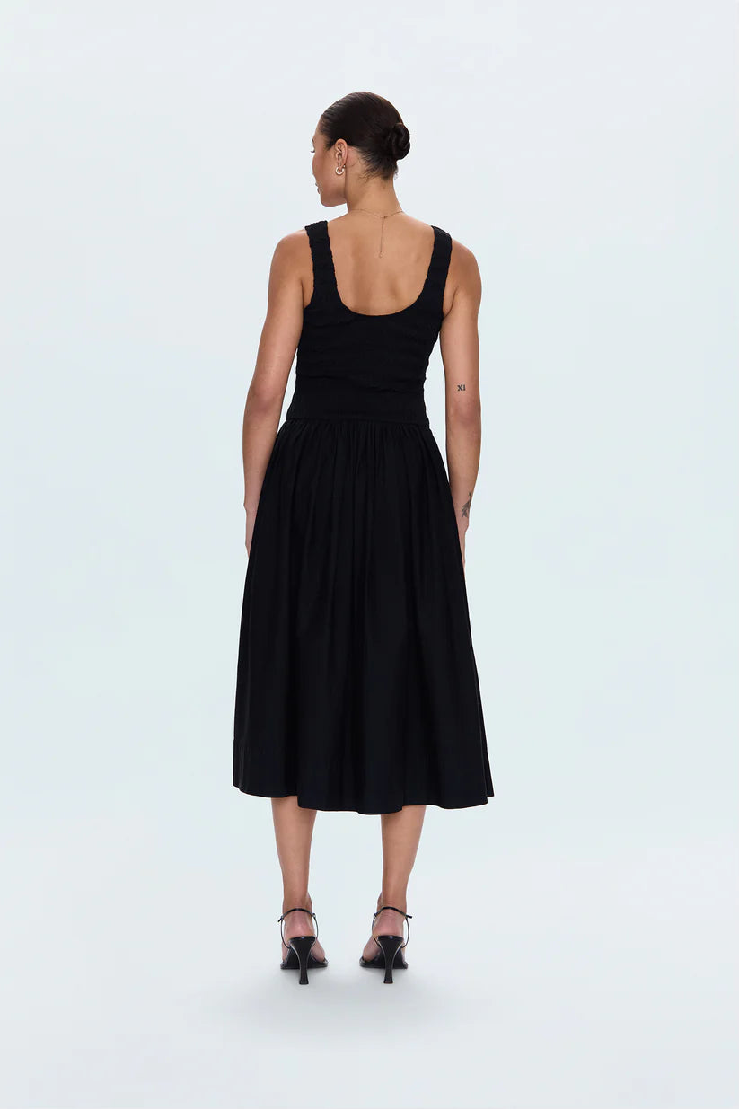 ALESSIA SMOCKED DROP WAIST DRESS