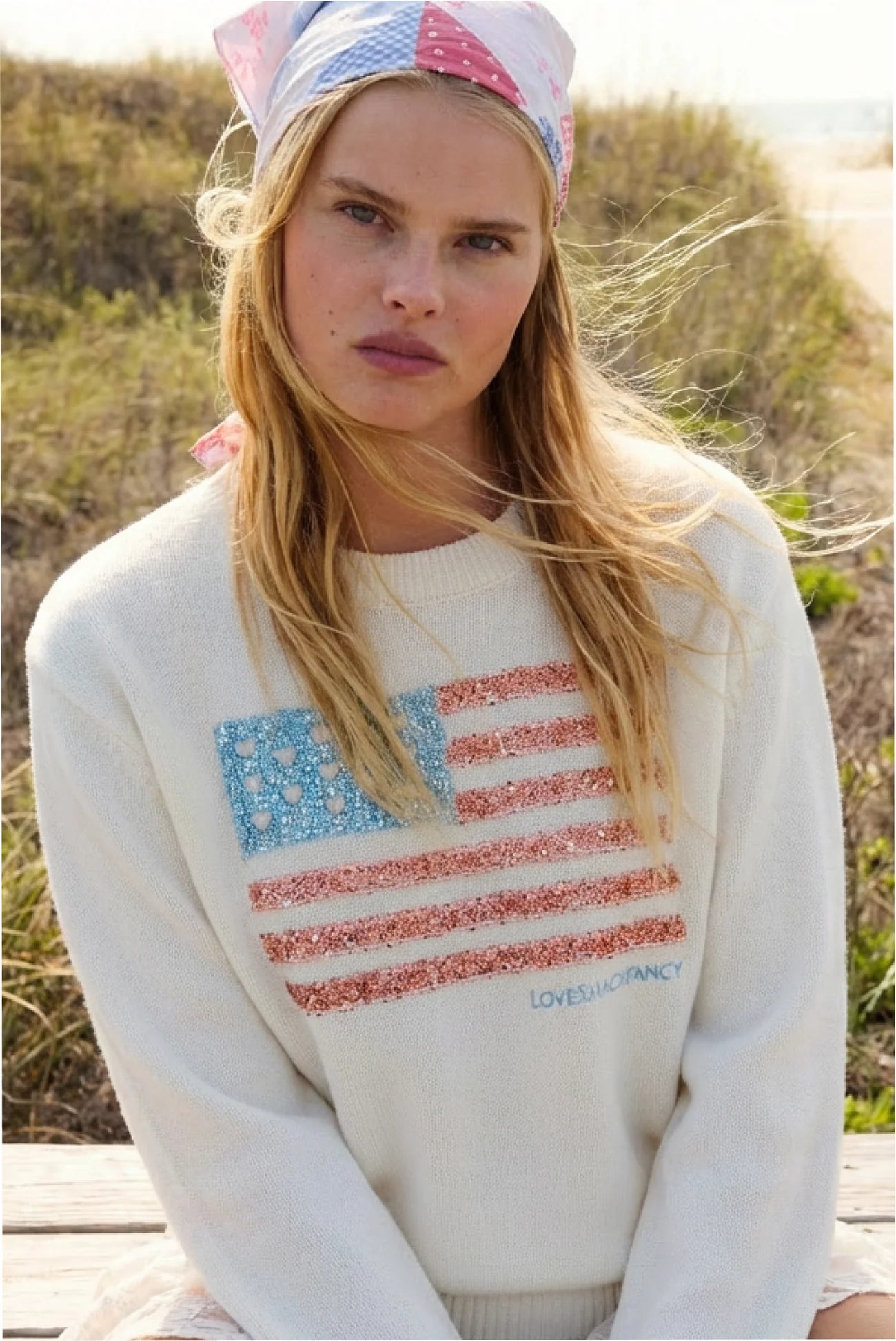 TY SPARKLE AMERICANA PULLOVER SWEATER
