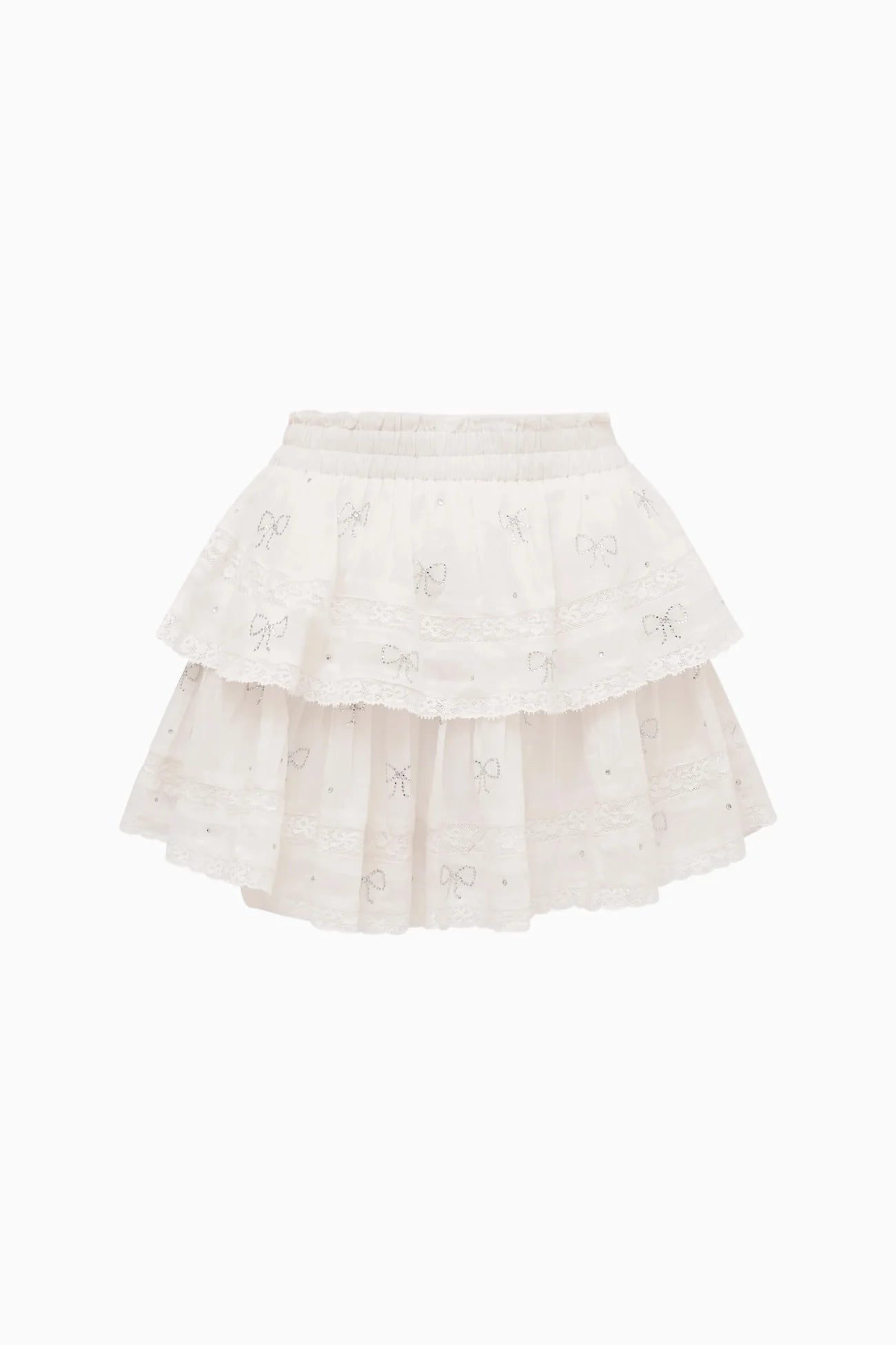 RUFFLE MINI CRYSTAL BOW SKIRT