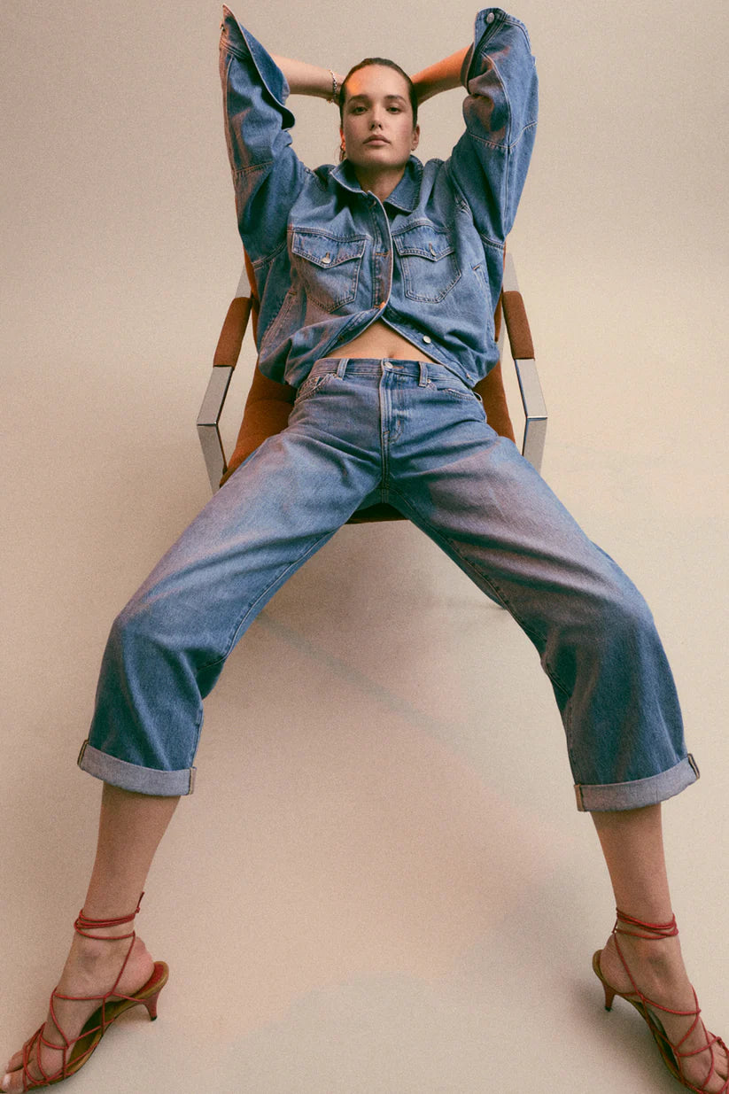 DONNY ROLLED HEM BF JEANS in heartfelt