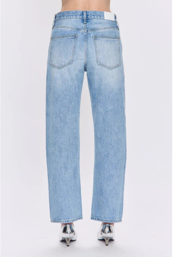 LEXI MID RISE BOWED STRAIGHT JEANS in aries stud