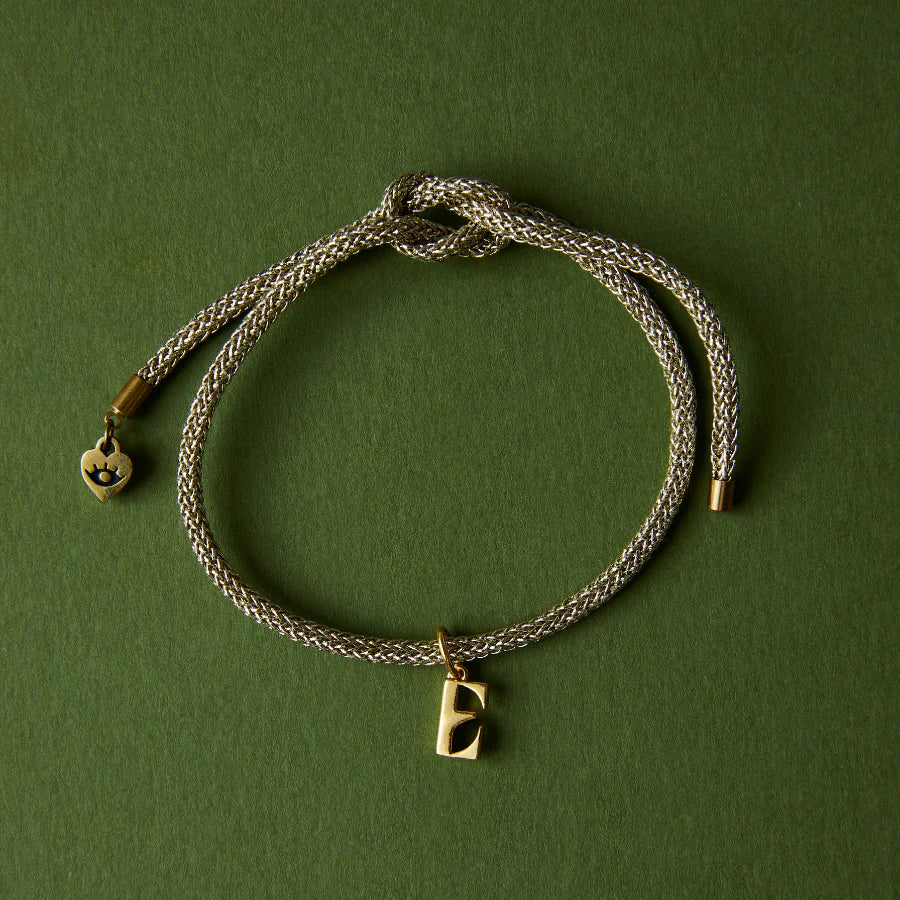 HART Gold Lurex Bracelet w/ two tone heart charm