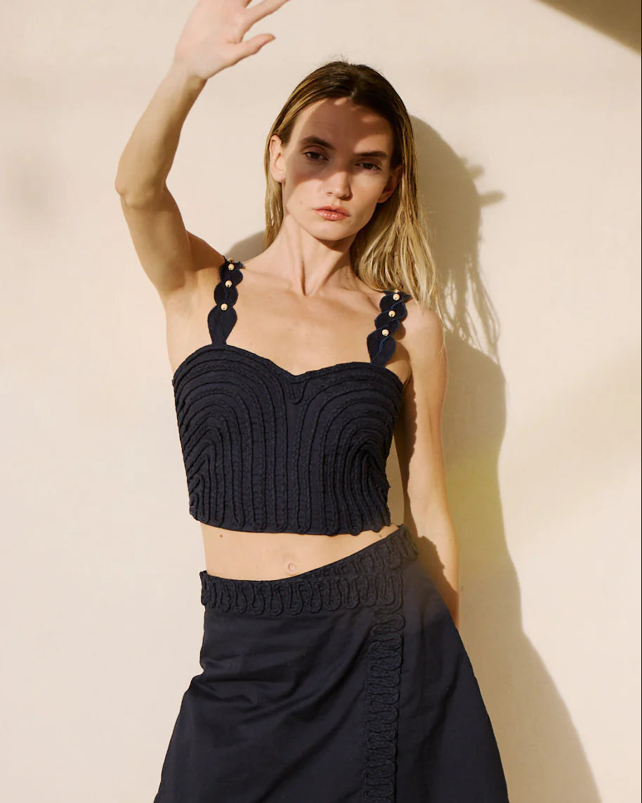 TALIA SOUTACHE CROP TOP