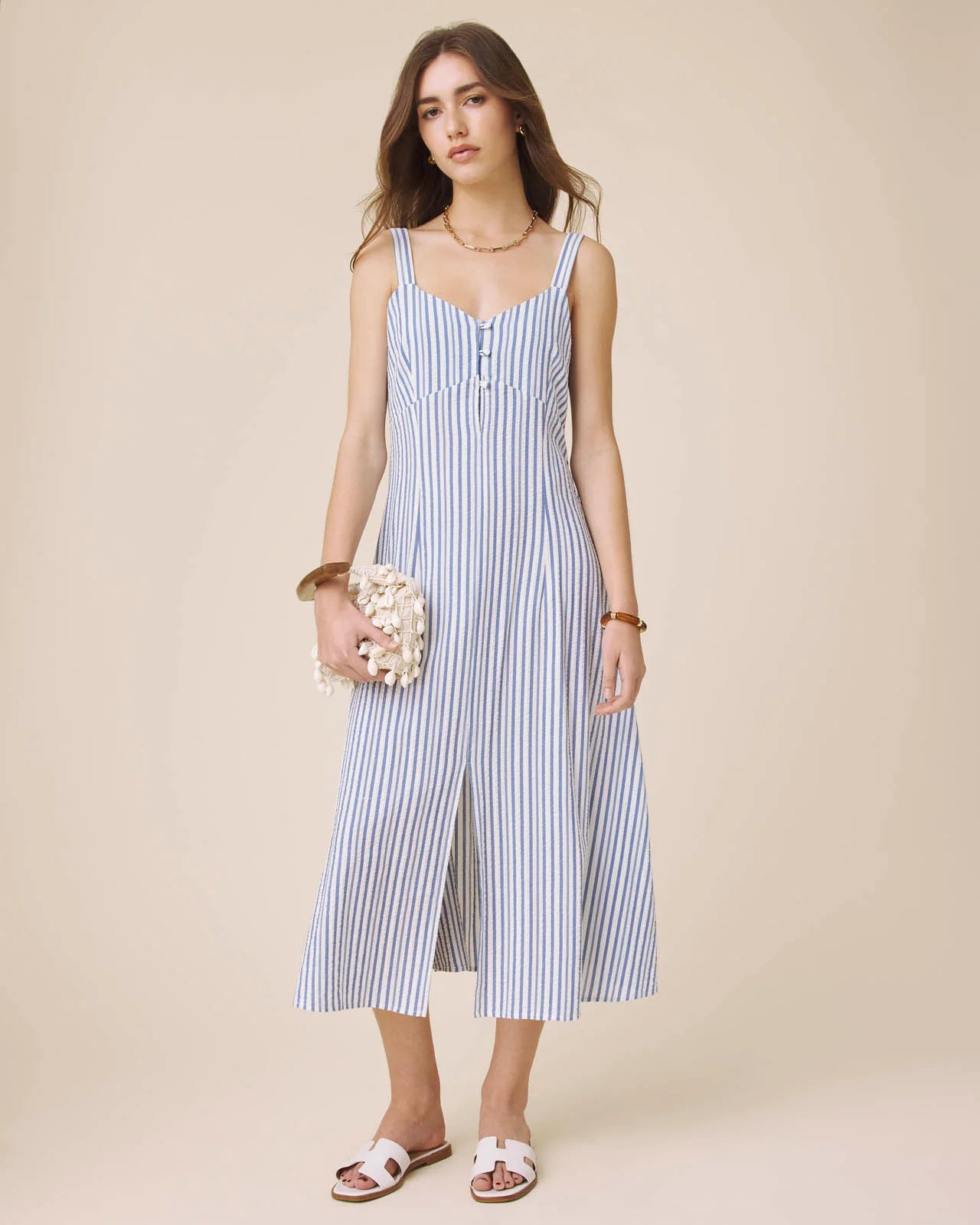 MADELYN STRIPE MIDI DRESS