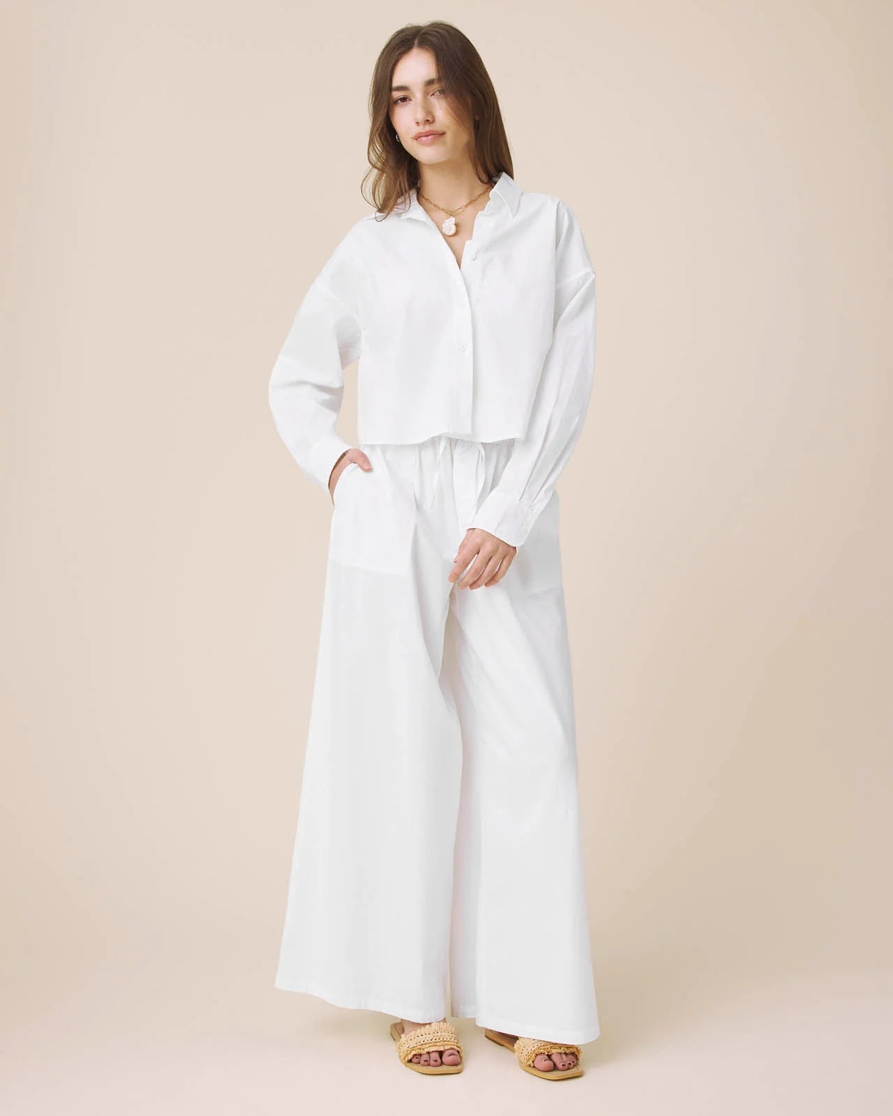 MALLORY POPLIN BUTTON DOWN SHIRT