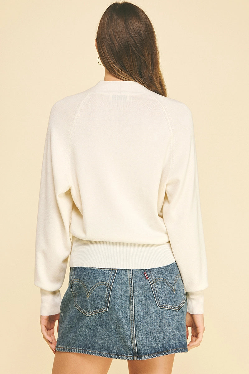 BUTTON CONTRAST KNIT CARDIGAN