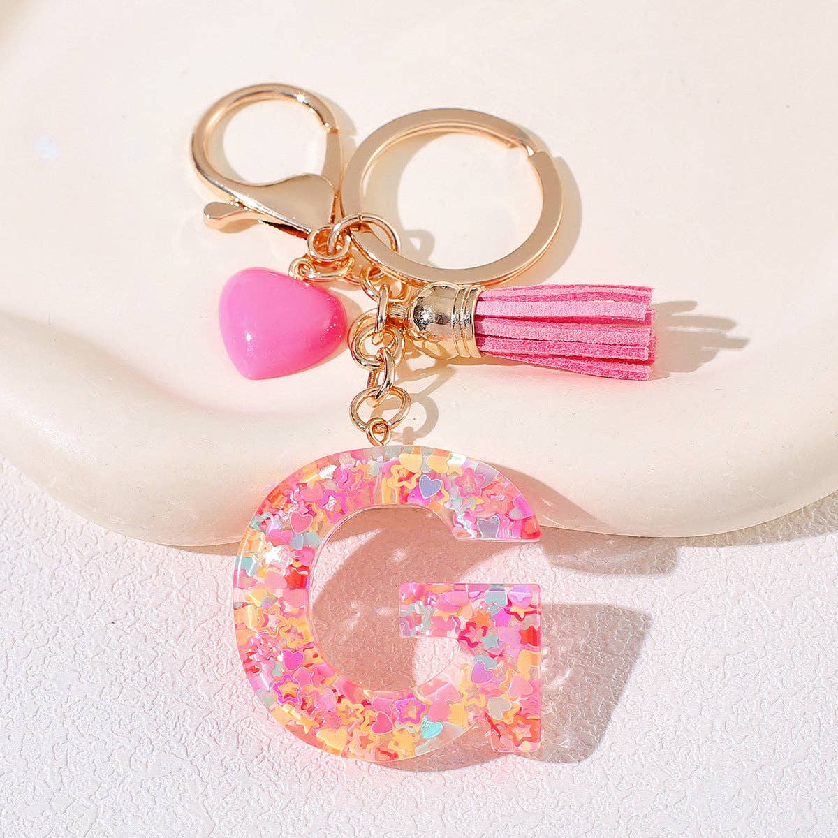 PINK RESIN INITIAL CHARM