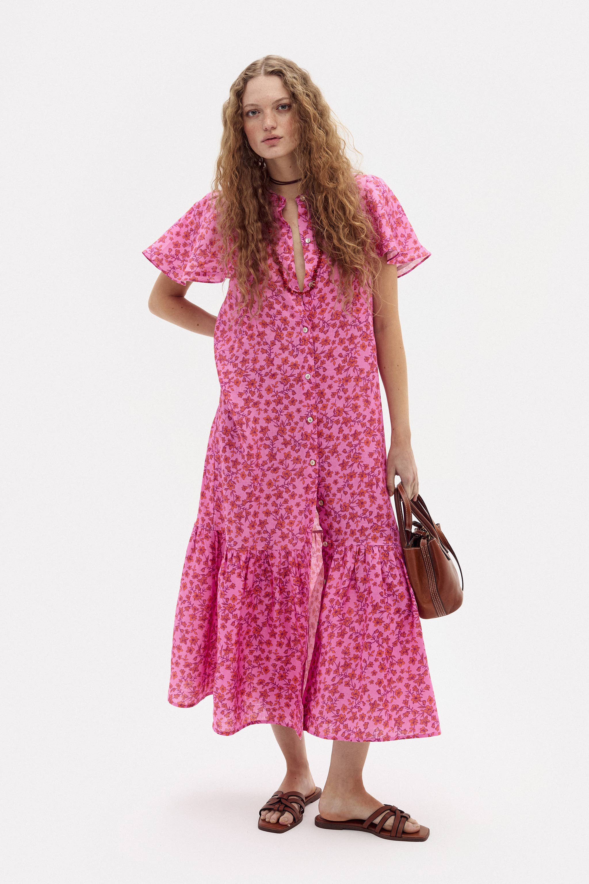 PINK WILLOW LINEN DRESS