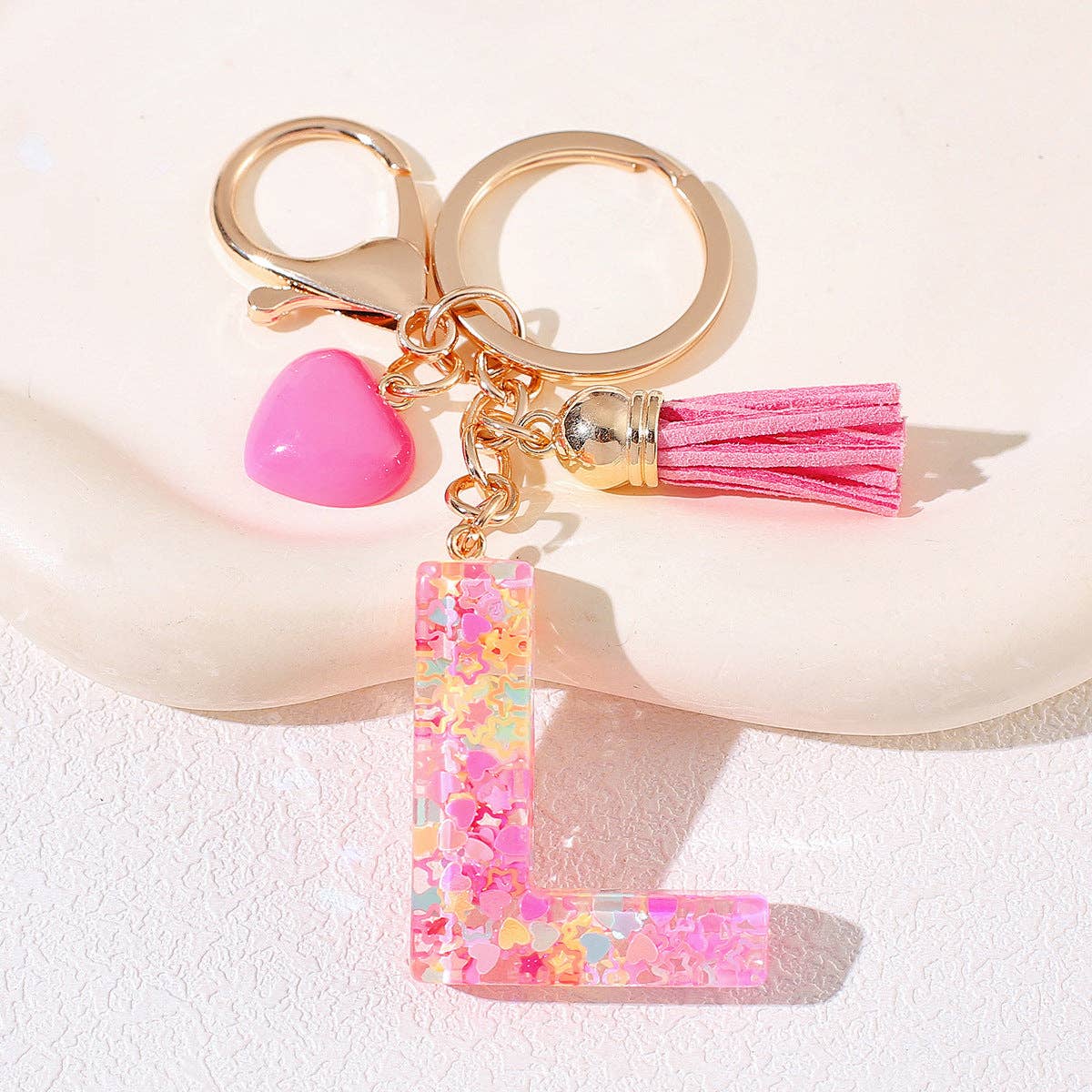 PINK RESIN INITIAL CHARM