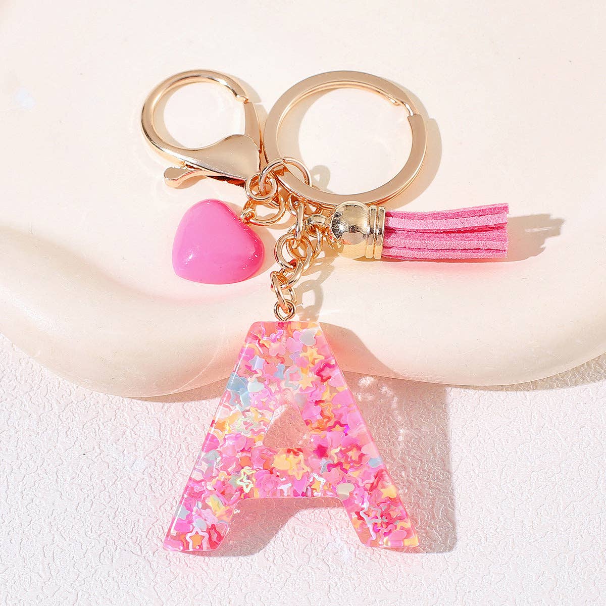 PINK RESIN INITIAL CHARM