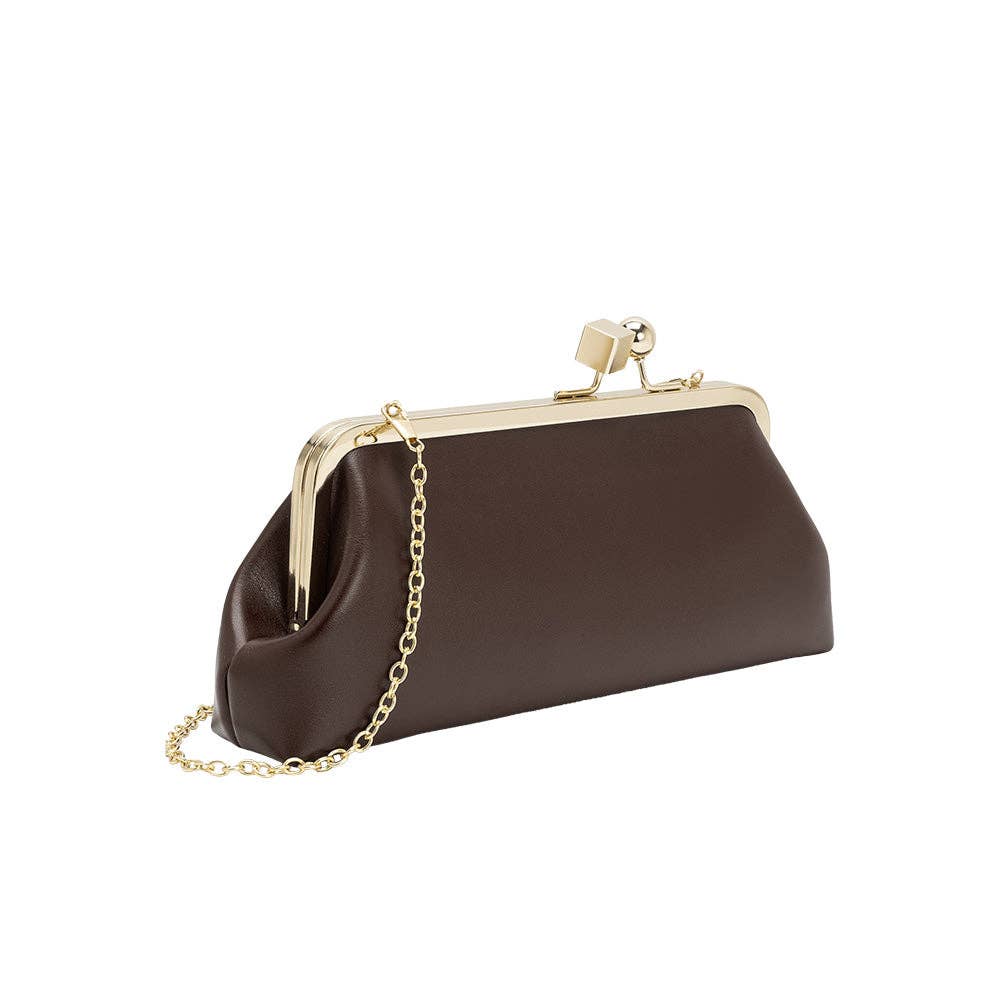 Chrissy Espresso Vegan Leather Crossbody Bag