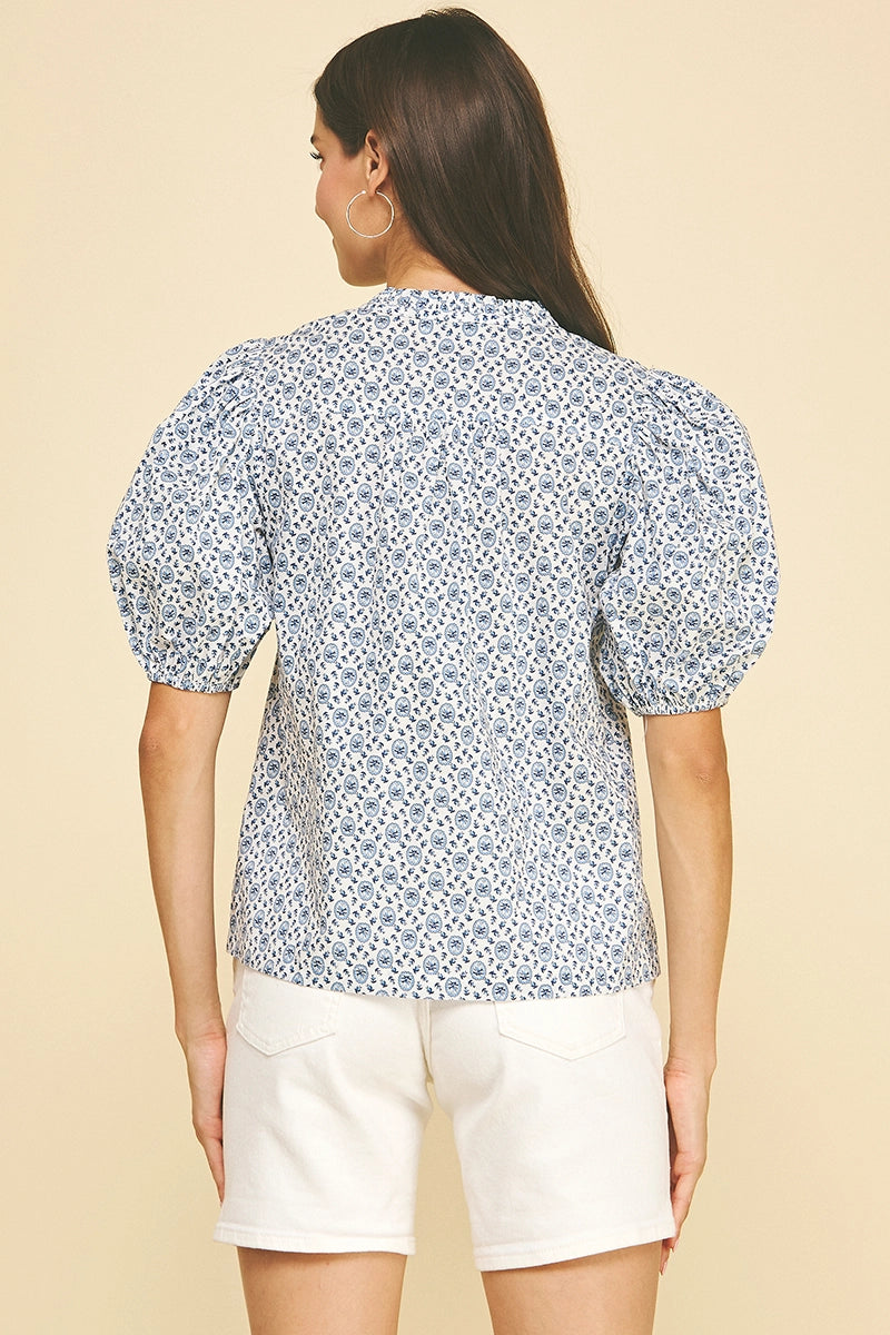 FLORAL PRINT BUTTON DOWN TOP