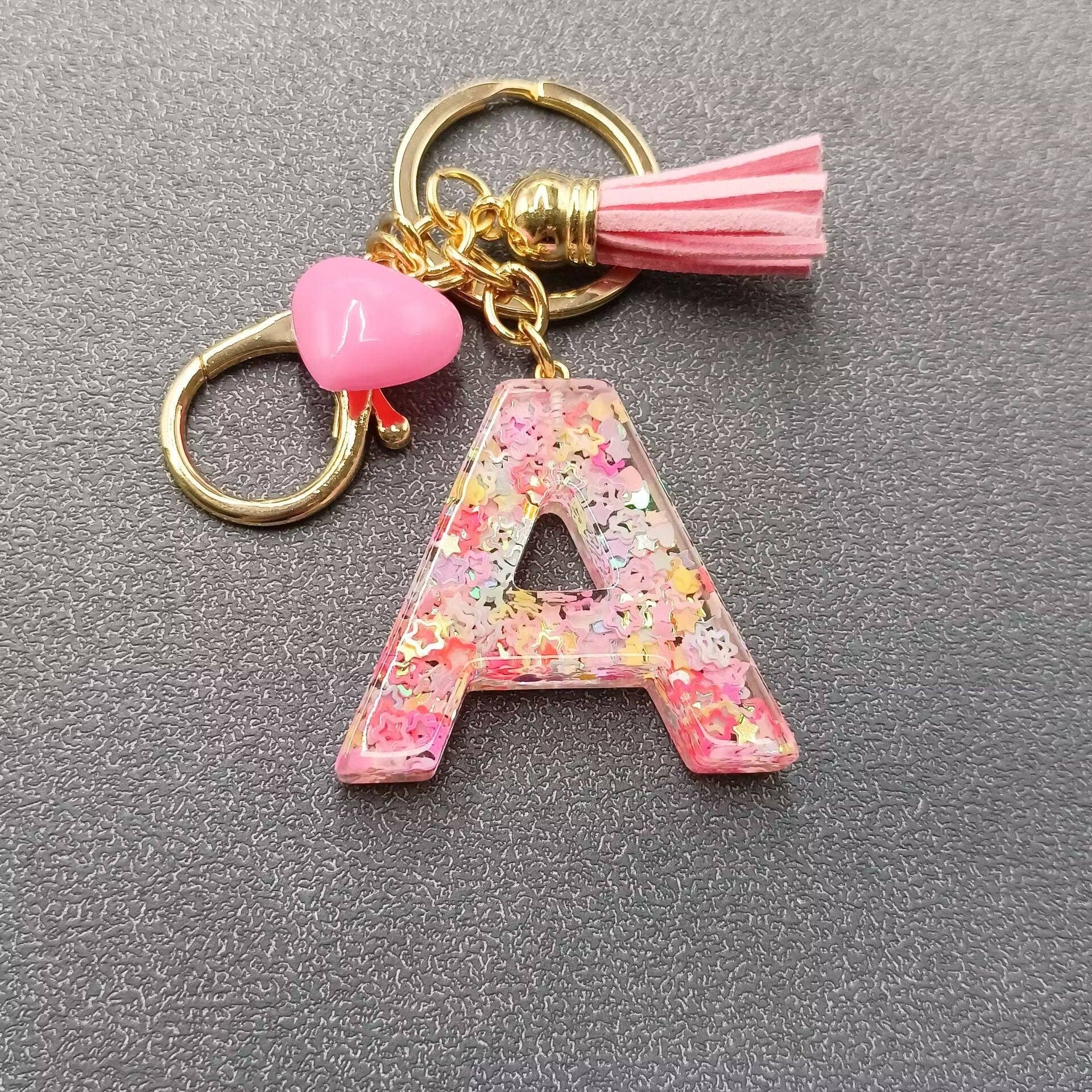 PINK RESIN INITIAL CHARM