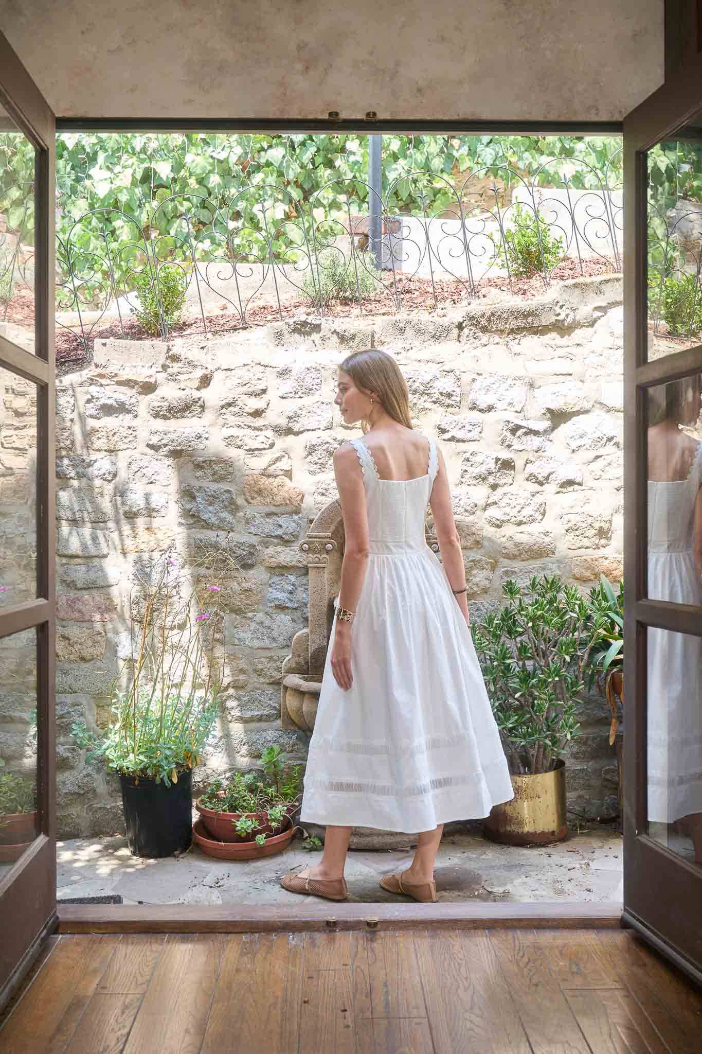 LACE TRIM DETAIL MIDI DRESS