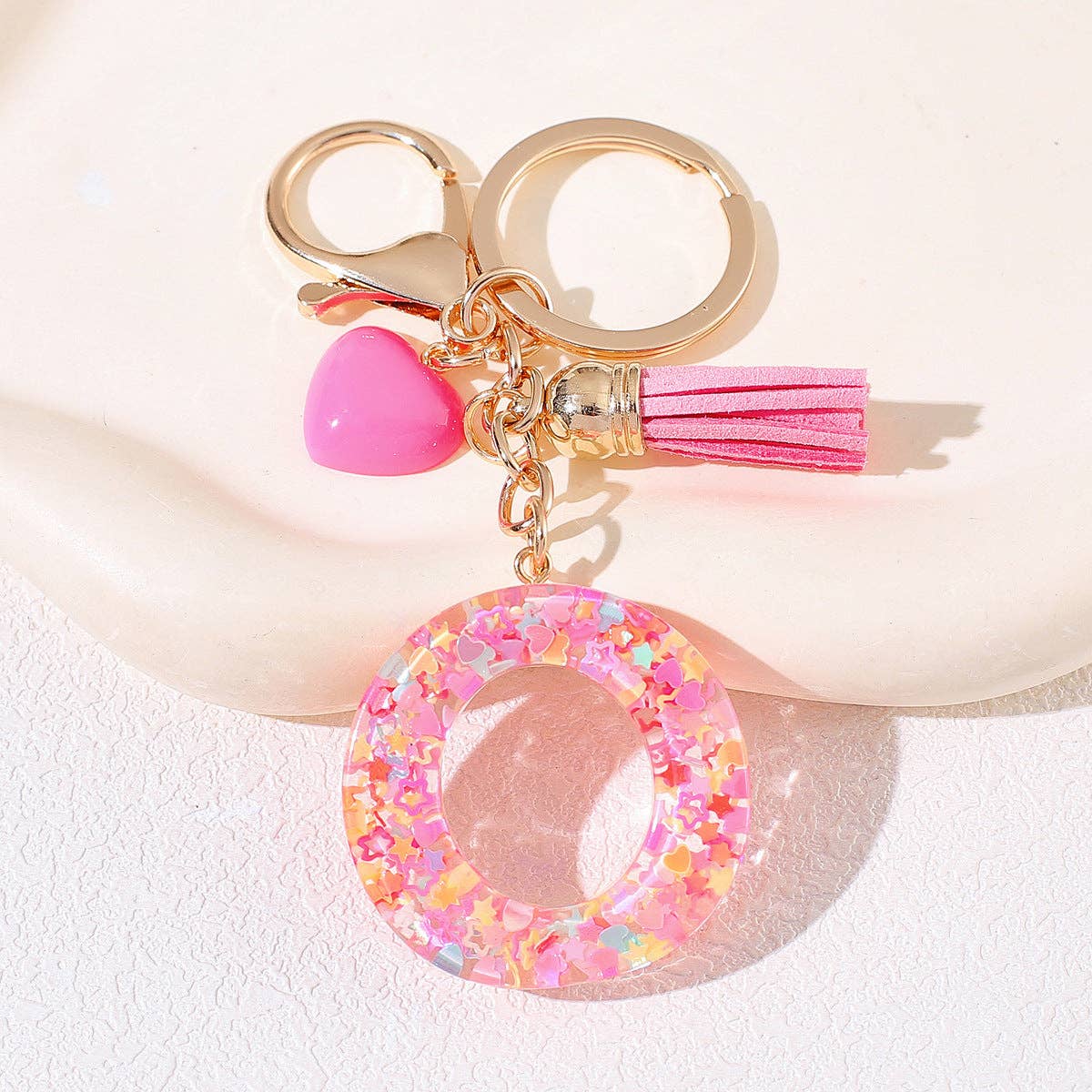 PINK RESIN INITIAL CHARM
