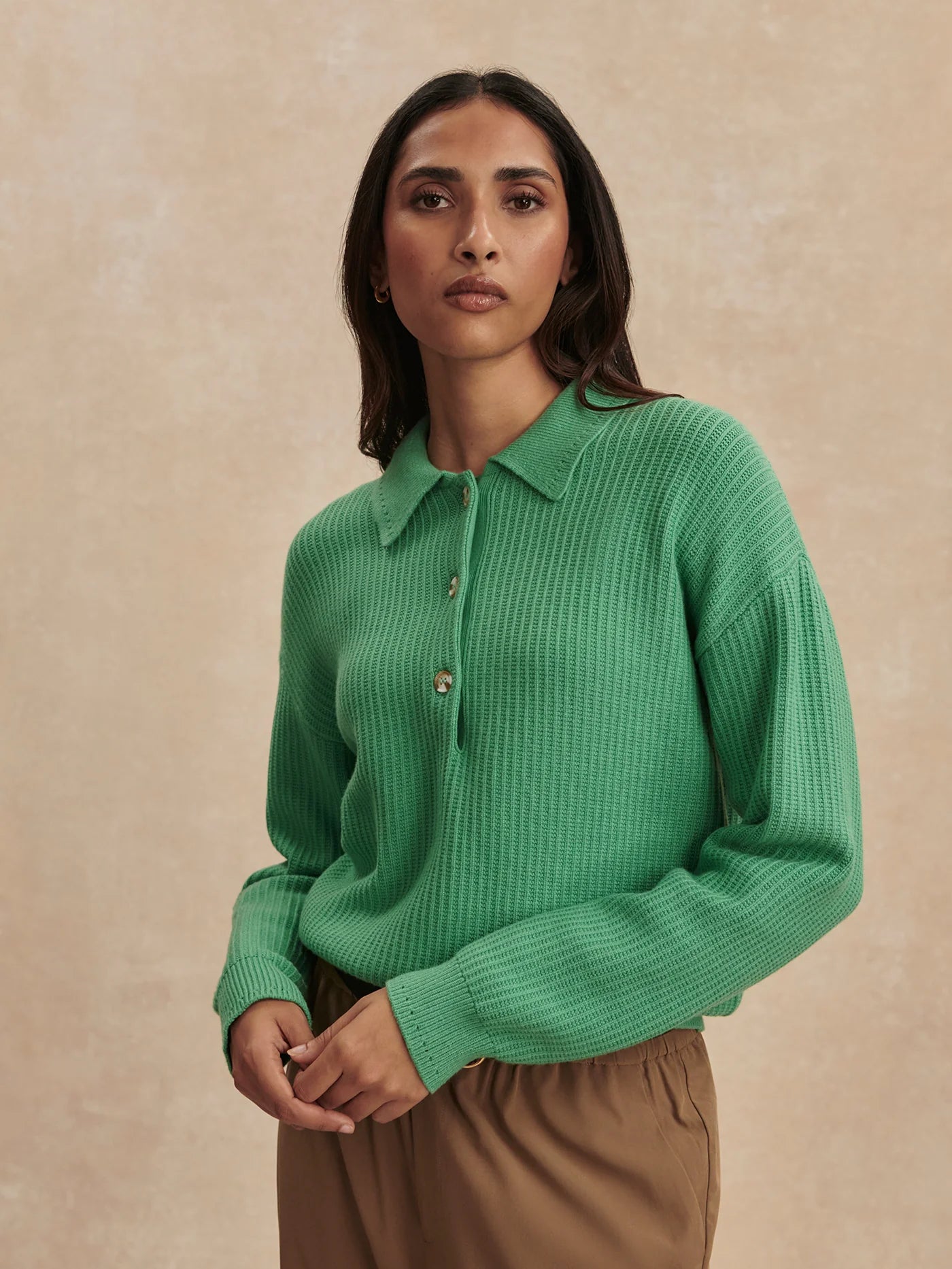 MARLIE POLO KNIT SWEATER