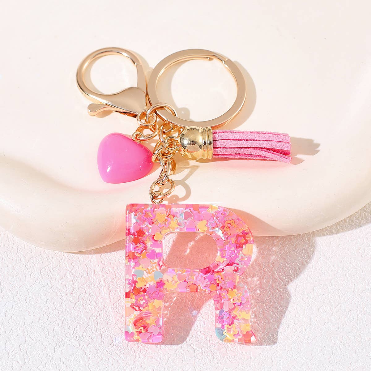 PINK RESIN INITIAL CHARM
