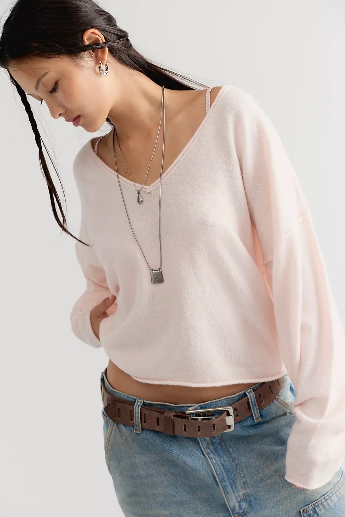See Me V Neck Pullover Sweater