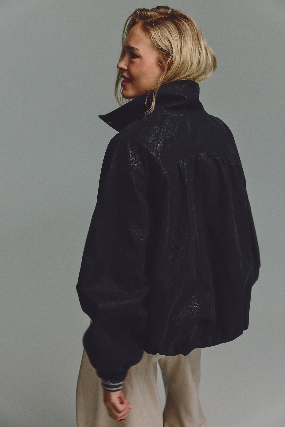 Chelsea Vegan Suede Funnel Neck Jacket