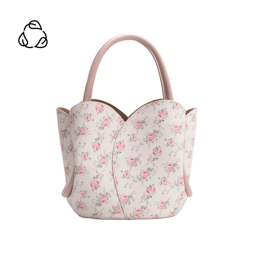 Tulip Pink Flowers Recycled Vegan Leather Bag