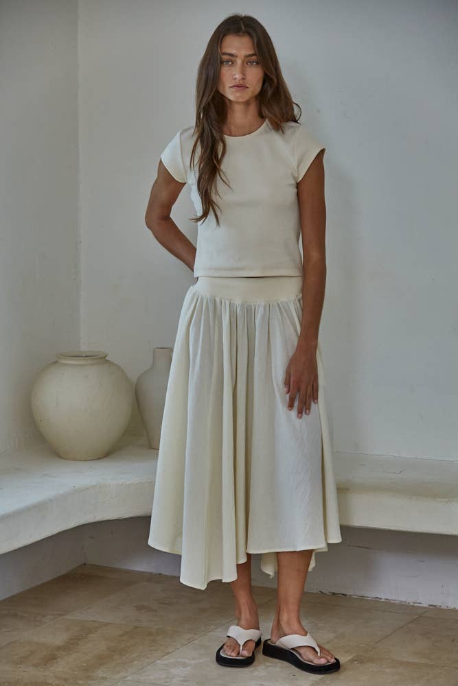 Knit Ribbed Short Sleeve Tee