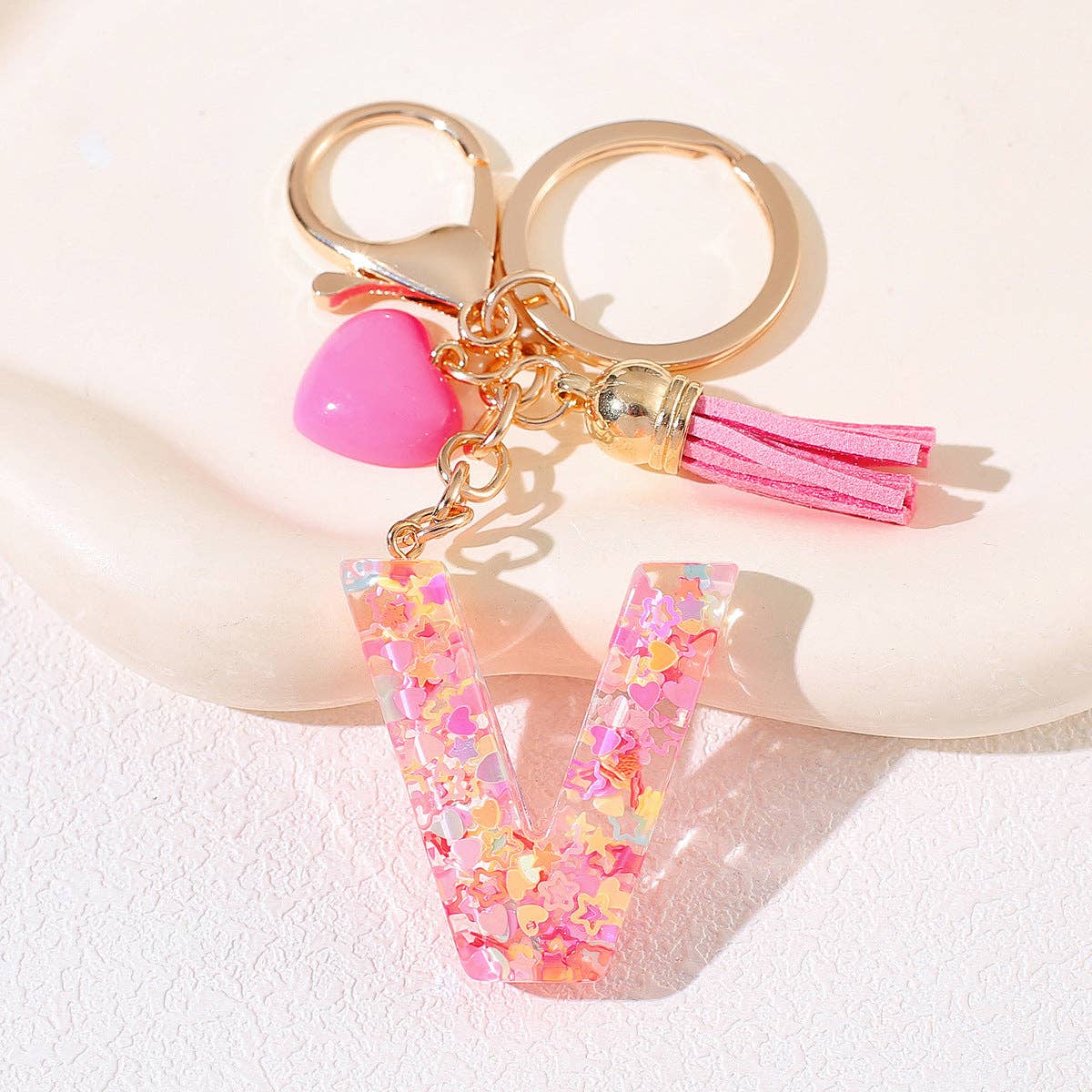 PINK RESIN INITIAL CHARM