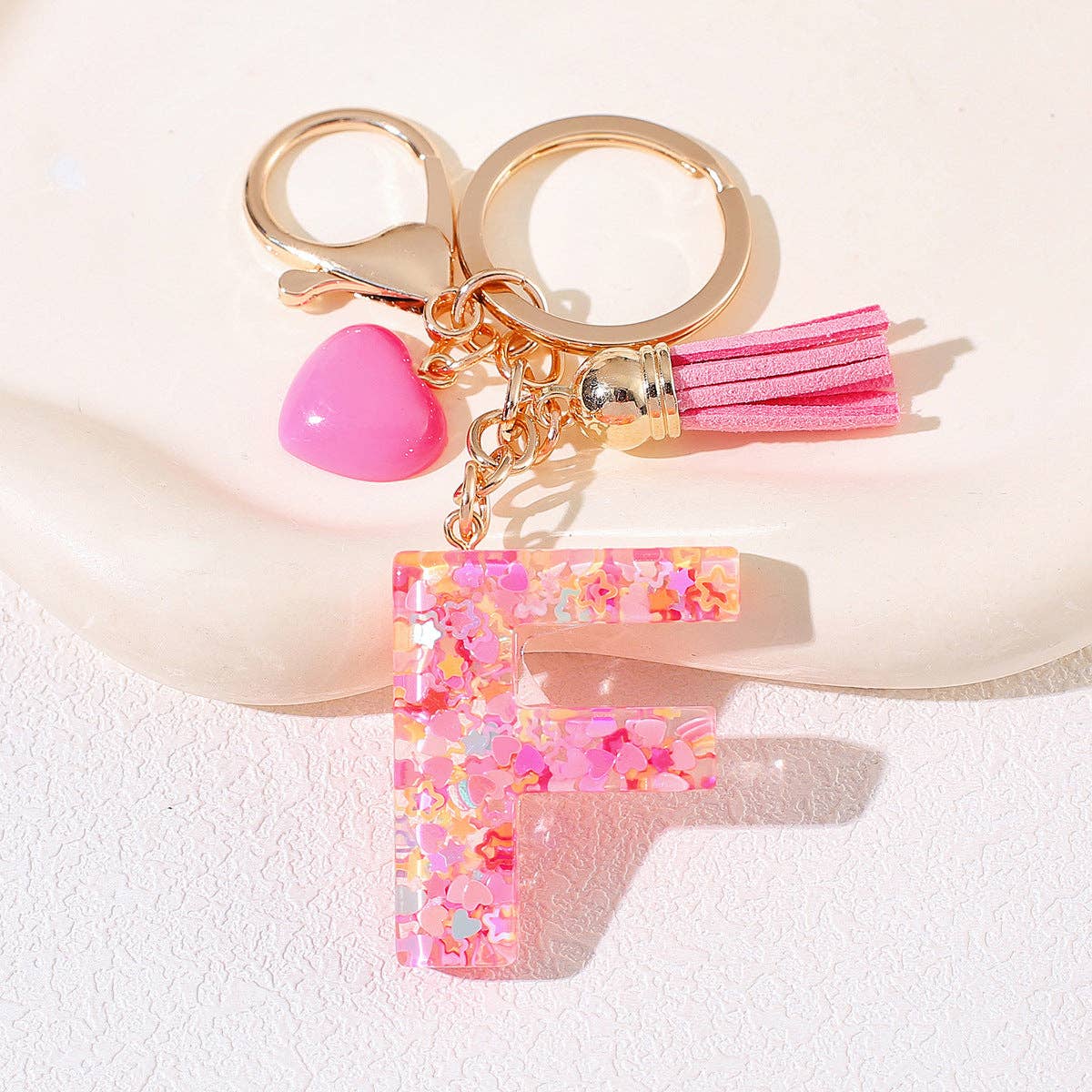PINK RESIN INITIAL CHARM